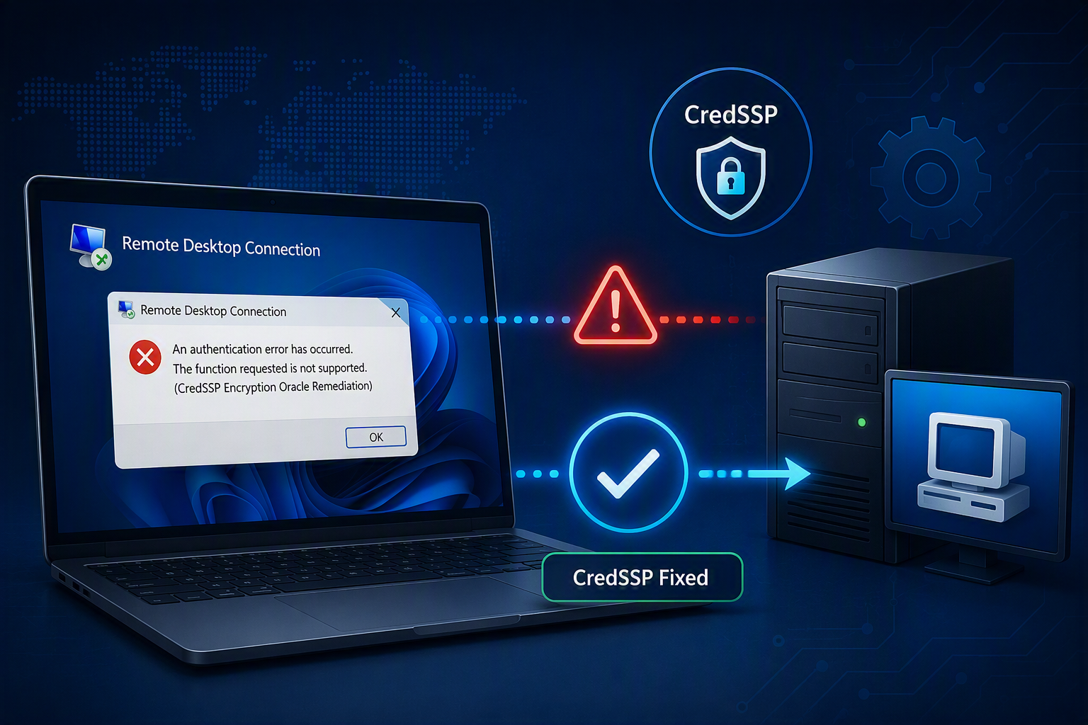 Fixing the CredSSP Error When Connecting to Legacy Servers via Remote Desktop (RDP)