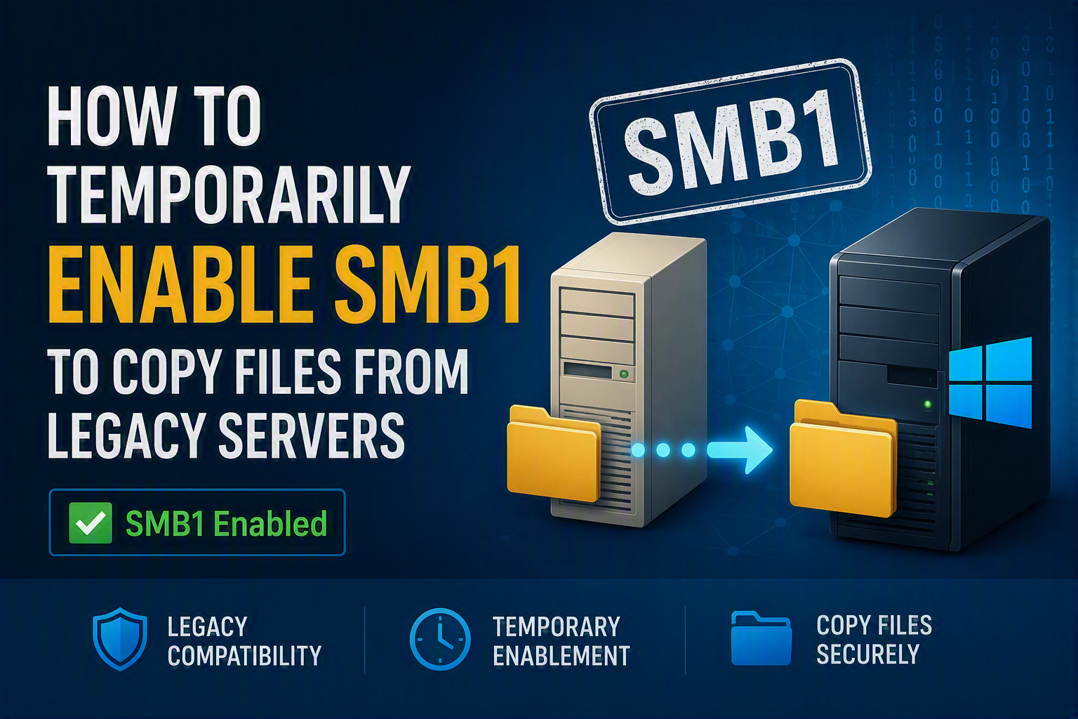 How to Temporarily Enable SMB1 to Copy Files from Legacy Servers
